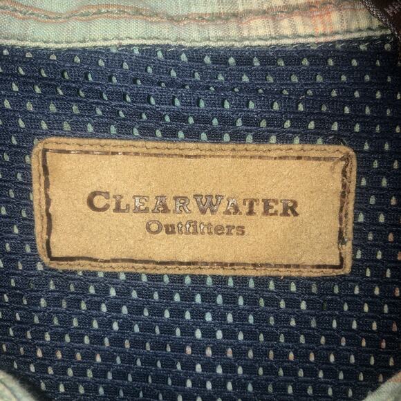 Clear Water Outfitters 100% Cotton XL Short Sleeve Button Front Casual Shirt - Picture 3 of 9